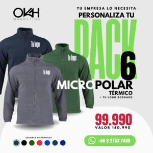 PACK 6 MICROPOLAR TÉRMICO + TU LOGO BORDADO